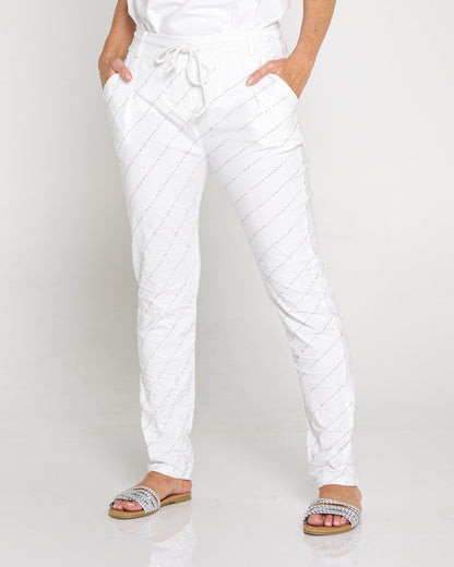 Starlight Diamanté Pants - White