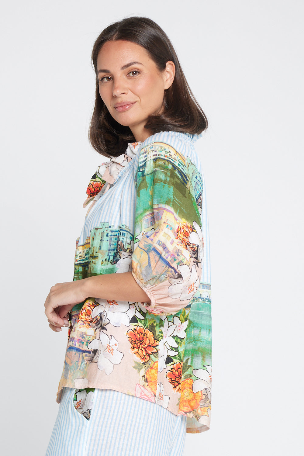 Calliope Blouse - Seaside Gardens