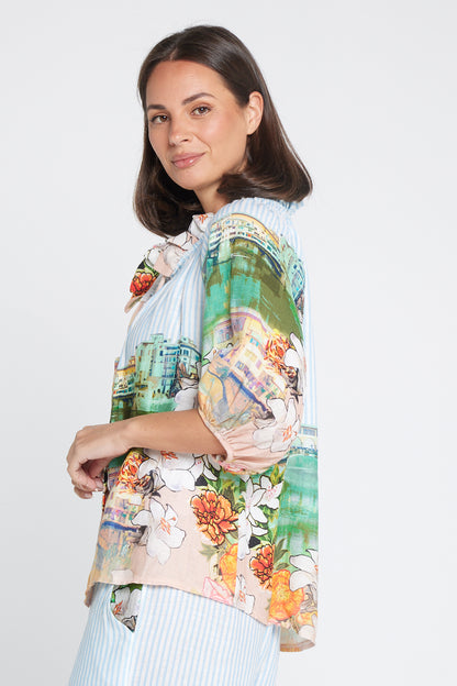 Calliope Blouse - Seaside Gardens