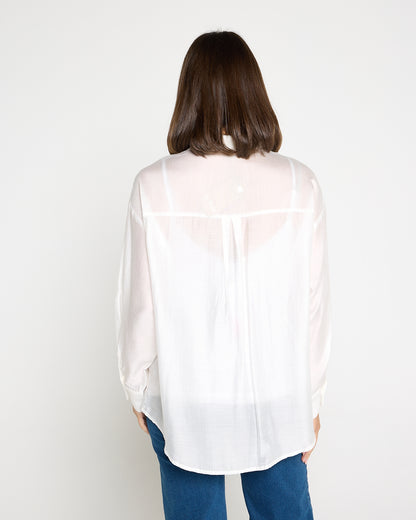 Lola Embroidered Tencel Shirt – Ivory