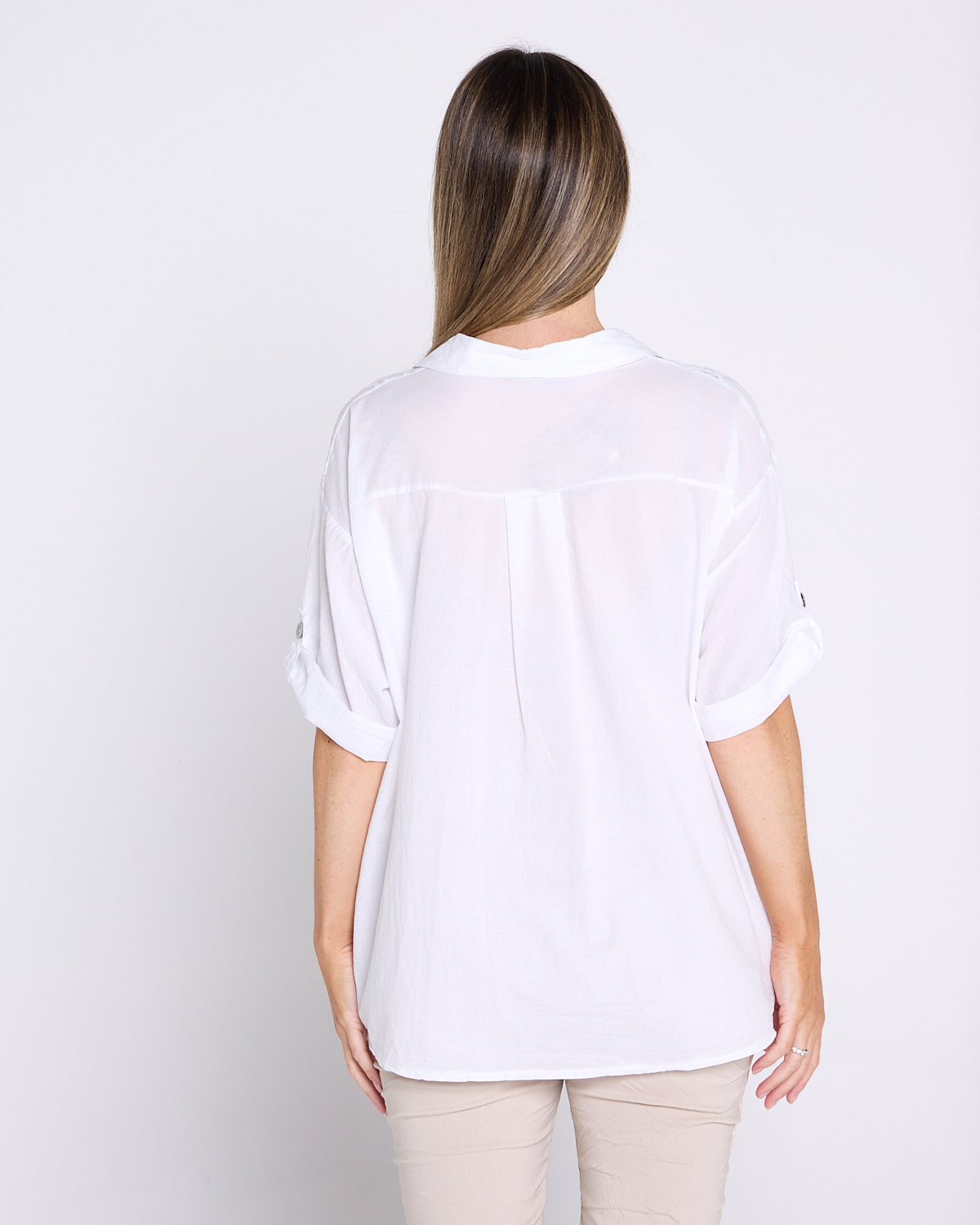 Laslo Embroidered Cotton Shirt – White