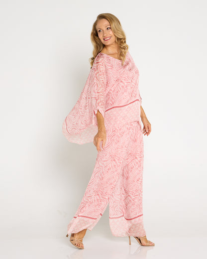 Luciana Silk Top - Shell Pink Swirl