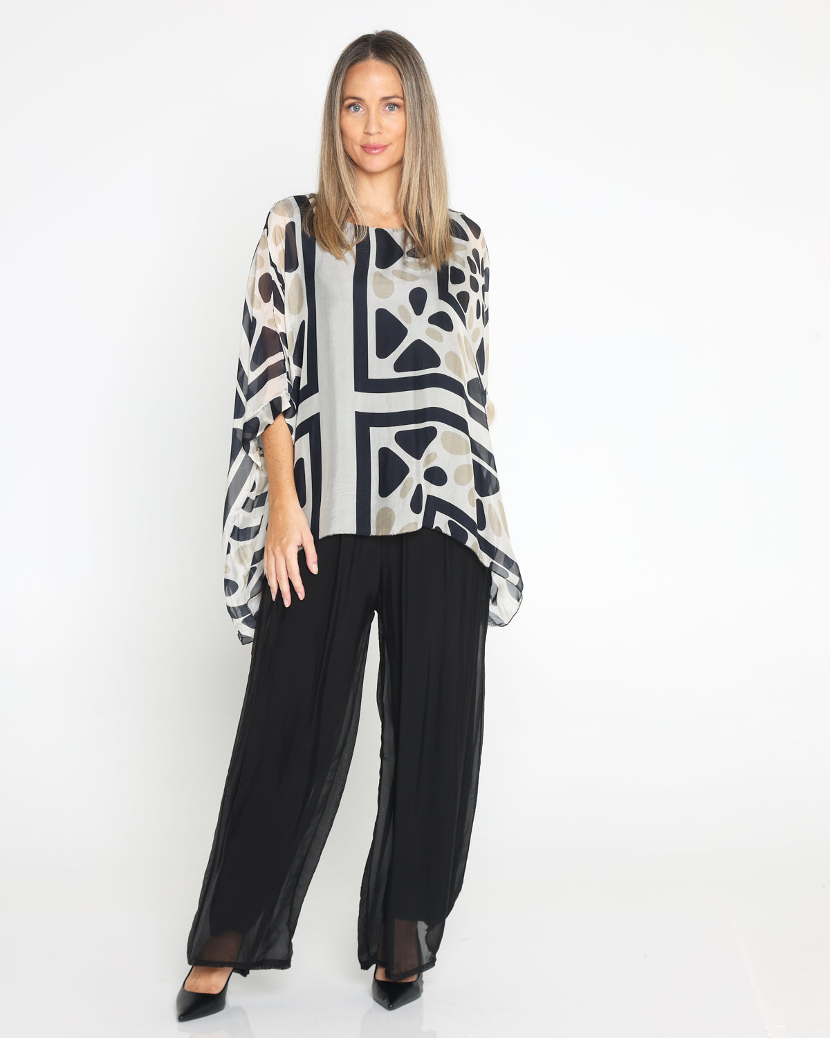Arlette Silk Pants - Black