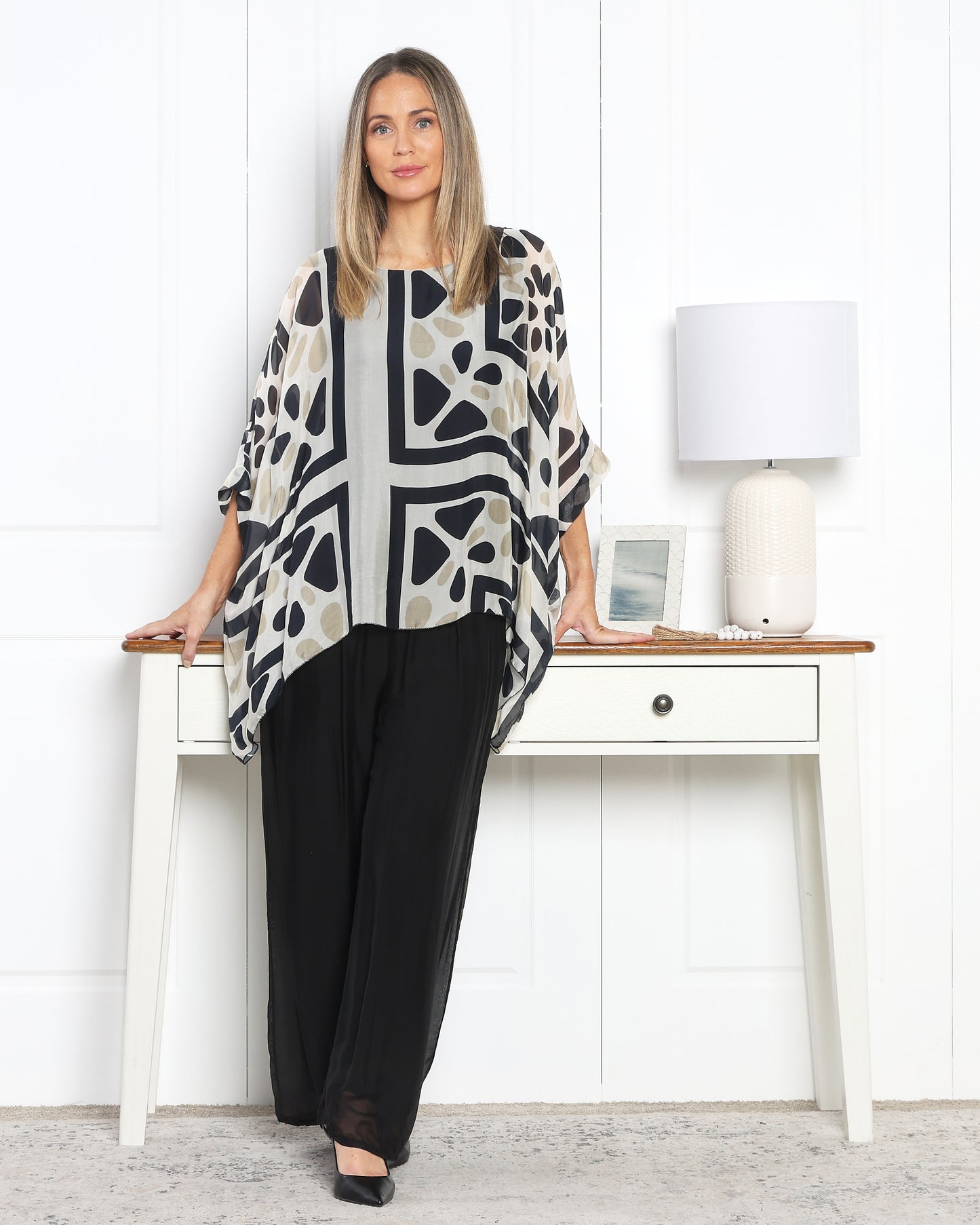Arlette Silk Pants - Black