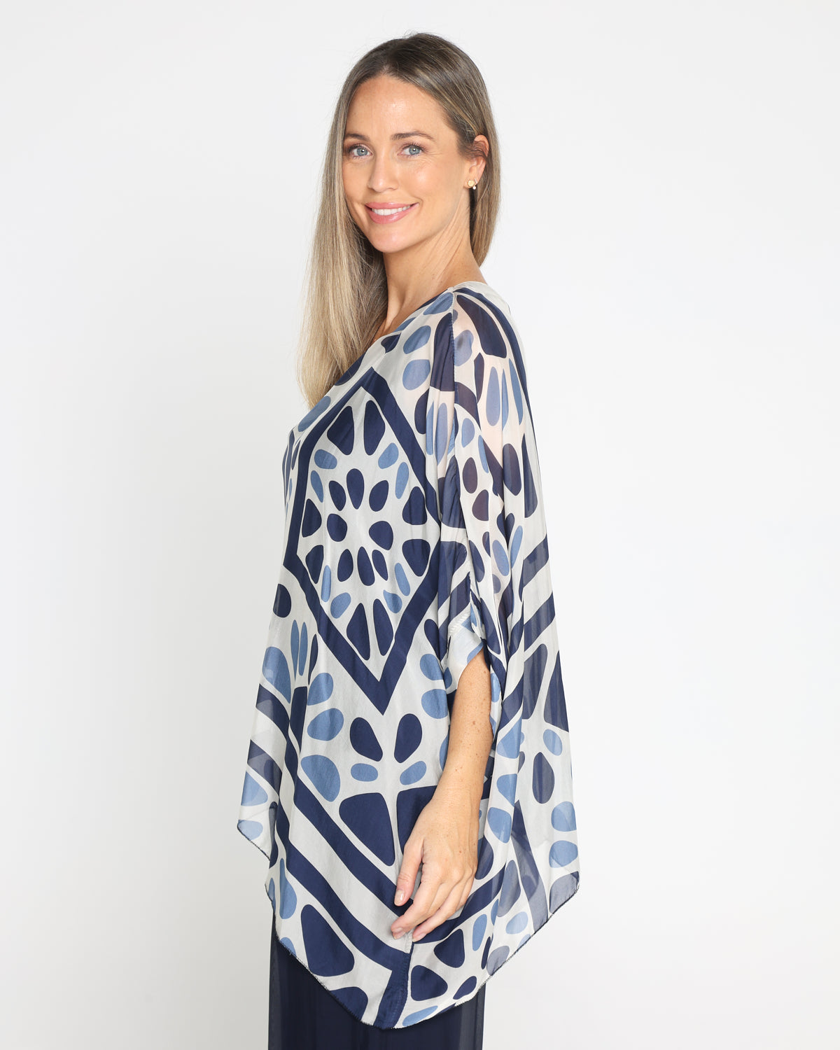 Luciana Top & Arlette Pants - Navy Mosaic