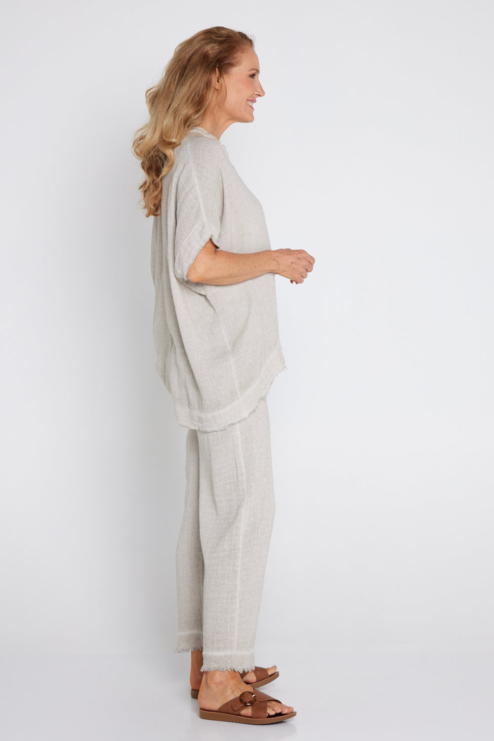 Falla Linen & Cotton Pants - Beige
