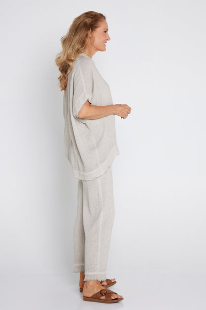 Falla Linen & Cotton Pants - Beige