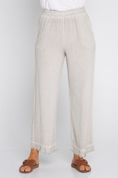 Falla Linen & Cotton Pants - Beige