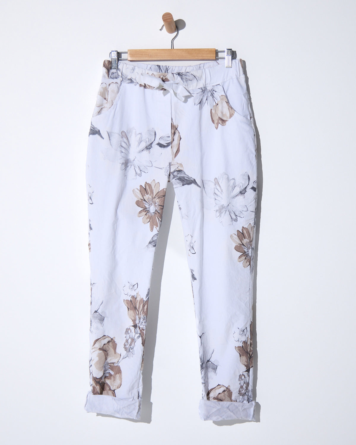 Norah Pants - White Floral