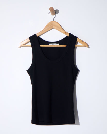 Ribbed Cotton Singlet - Black