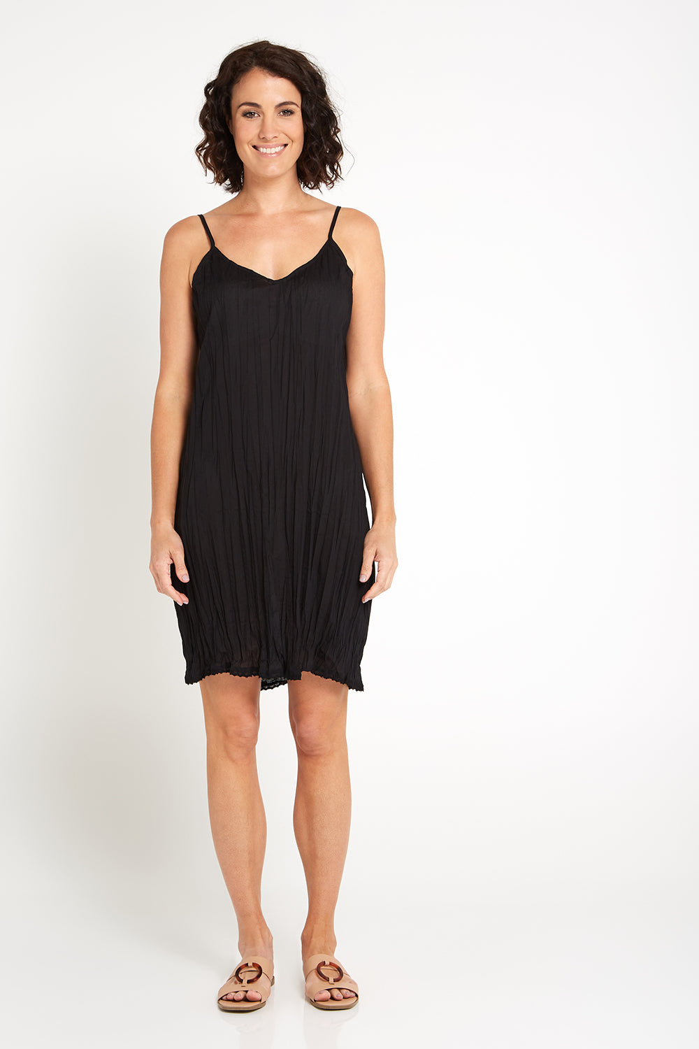 Orientique Reversible Cotton Slip - Black