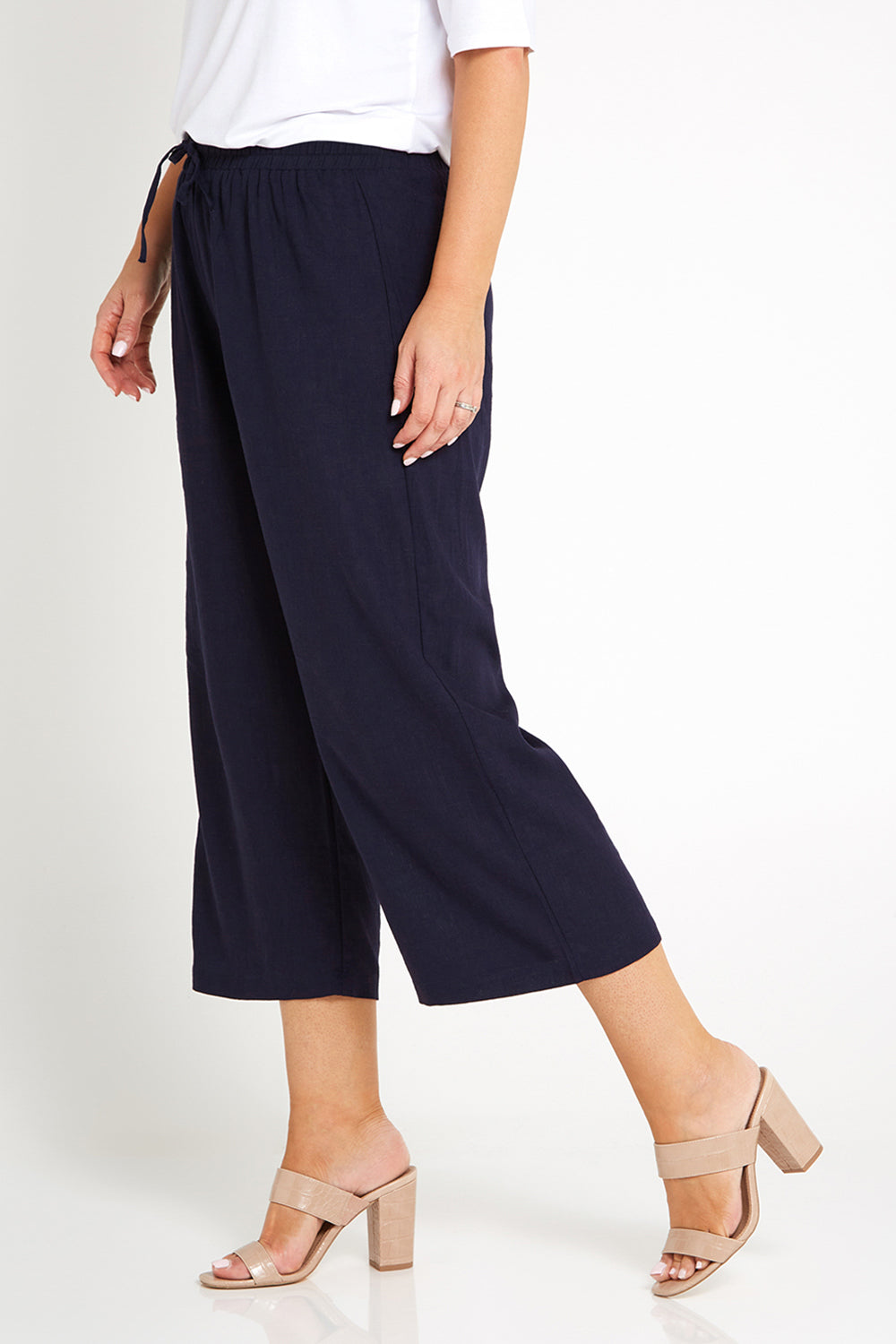 Aiko Linen Pants - Navy