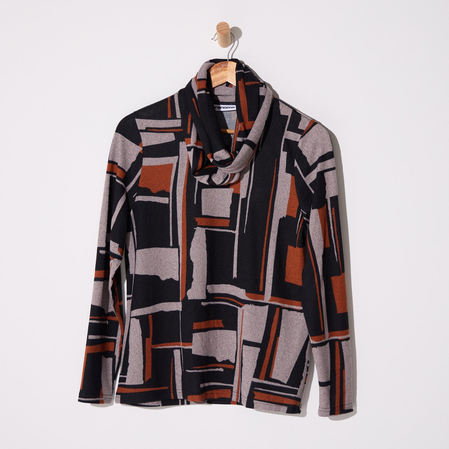 Lani Knit Top & Snood – Rust Geo Print Stretch Knit