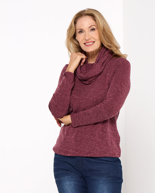 Lani Plain Knit Top - Wine