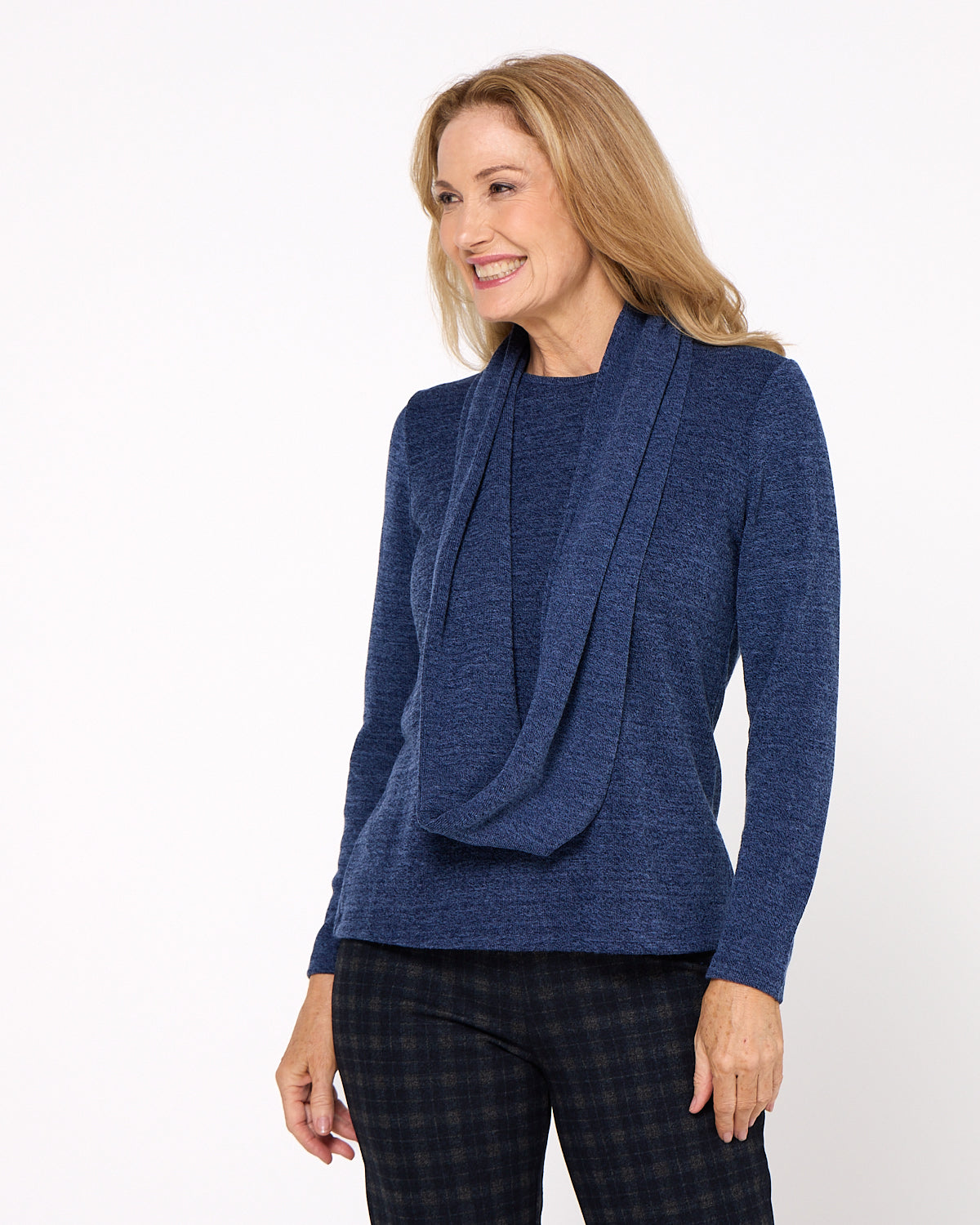 Lani Plain Knit Top - Navy