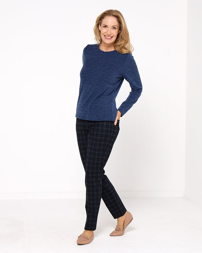 Lani Plain Knit Top & Snood - Navy