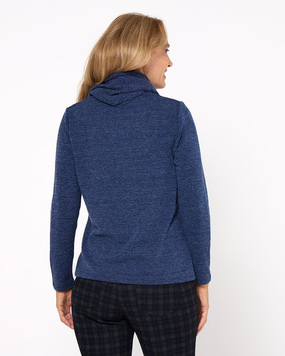 Lani Plain Knit Top & Snood - Navy