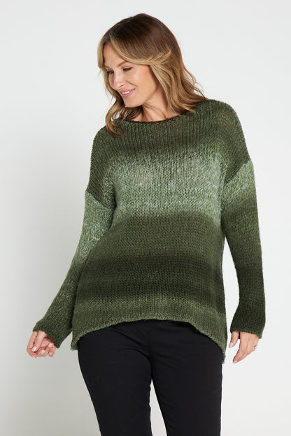 Layla Ombre Knit Jumper - Green