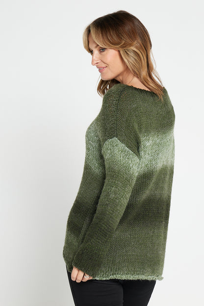 Layla Ombre Knit Jumper - Green
