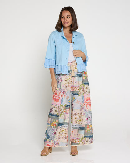 Clementine Wide Leg Pants - Springtime Countryside