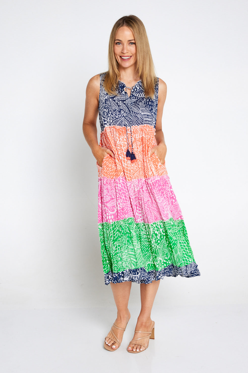 Leros Sleeveless Layered Dress - Summer Mix – TULIO Fashion