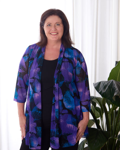 Lexie Easy Fit Jacket - Midnight Flora