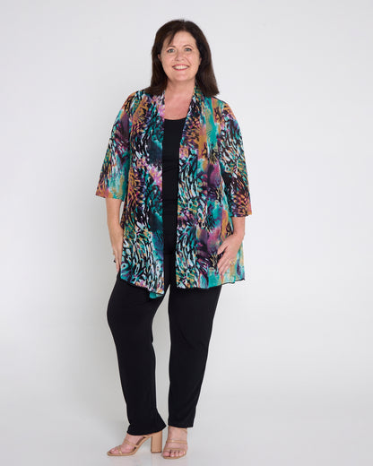 Lexie Easy Fit Jacket - Aqua Animal