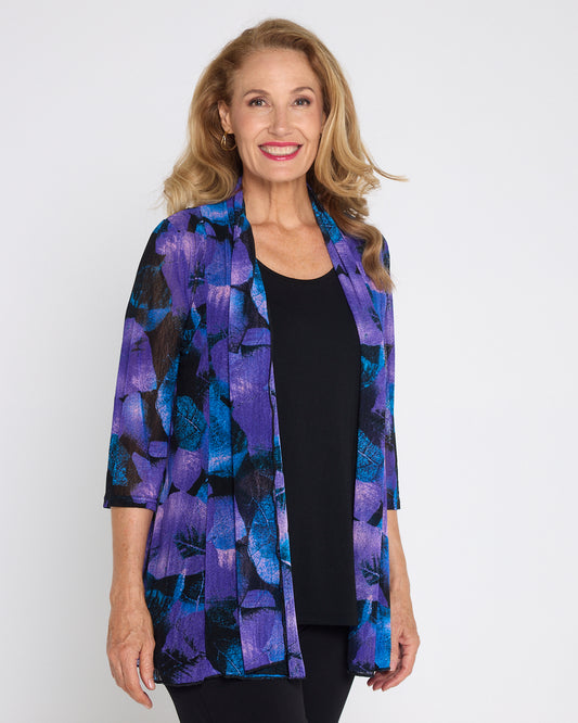 Lexie Easy Fit Jacket - Purple Botanical
