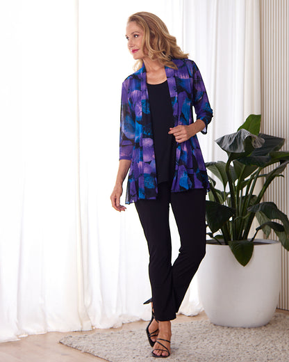 Lexie Easy Fit Jacket - Purple Botanical