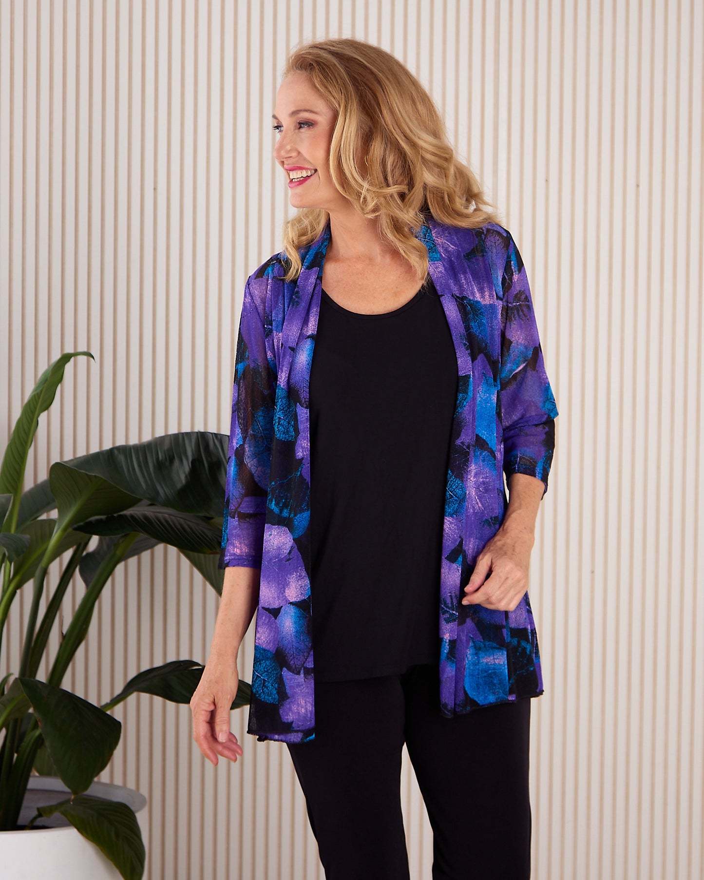 Lexie Easy Fit Jacket - Purple Botanical