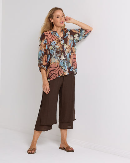 Liana Cropped Pants - Dark Choc