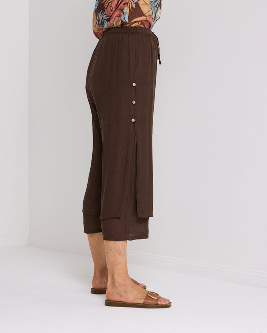 Liana Cropped Pants - Dark Choc