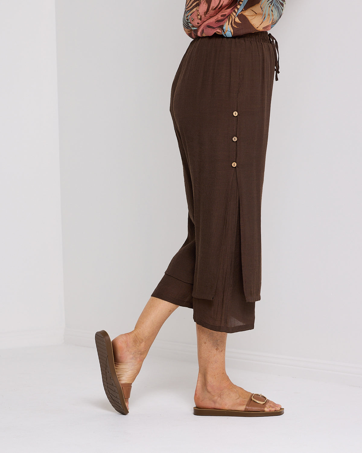 Liana Cropped Pants - Dark Choc