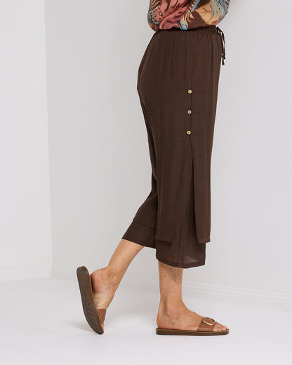 Liana Cropped Pants - Dark Choc