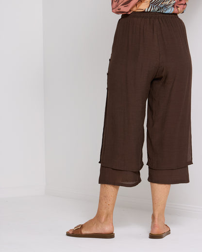 Liana Cropped Pants - Dark Choc