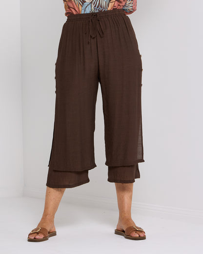 Liana Cropped Pants - Dark Choc