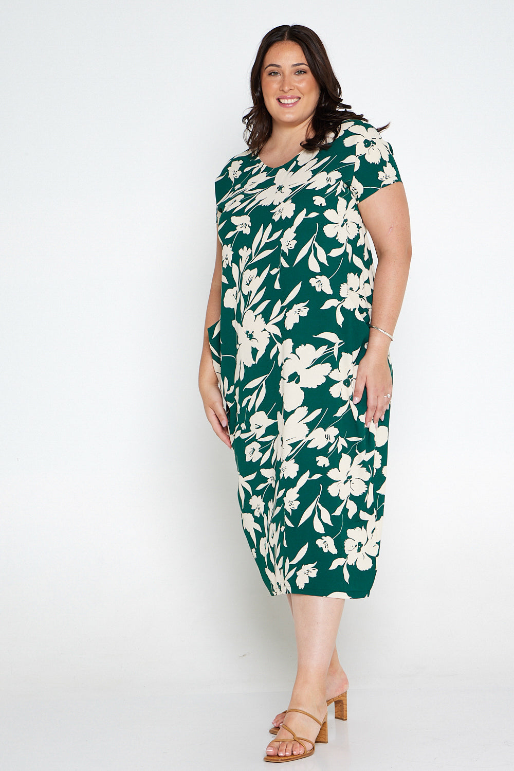 Liliana Dress Green Cream Floral Cotton Village TULIO Fashion