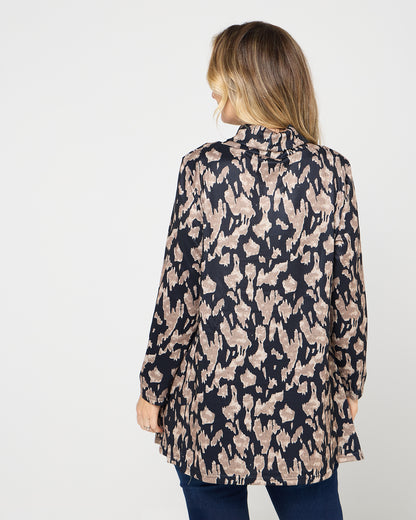 Lina Cowl Knit Tunic - Mocha Mirage