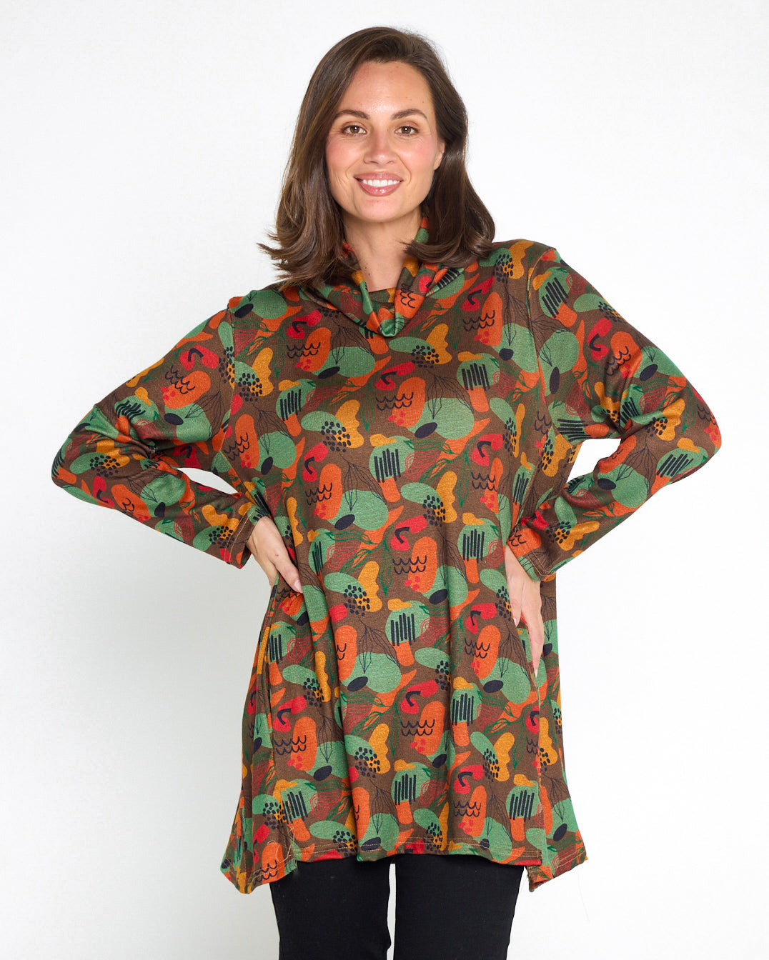 Lina Cowl Knit Tunic - Autumn Whimsy