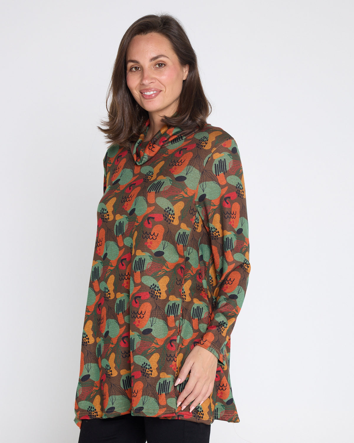 Lina Cowl Knit Tunic - Autumn Whimsy