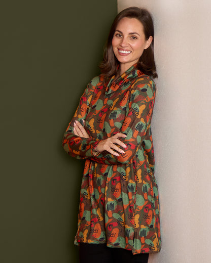 Lina Cowl Knit Tunic - Autumn Whimsy