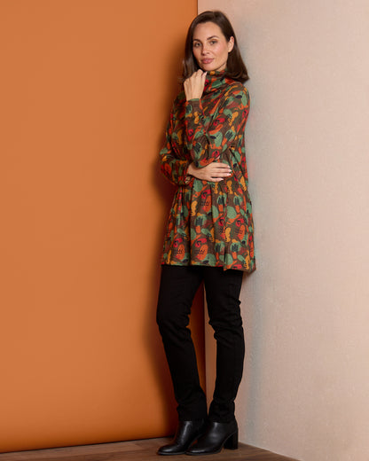 Lina Cowl Knit Tunic - Autumn Whimsy