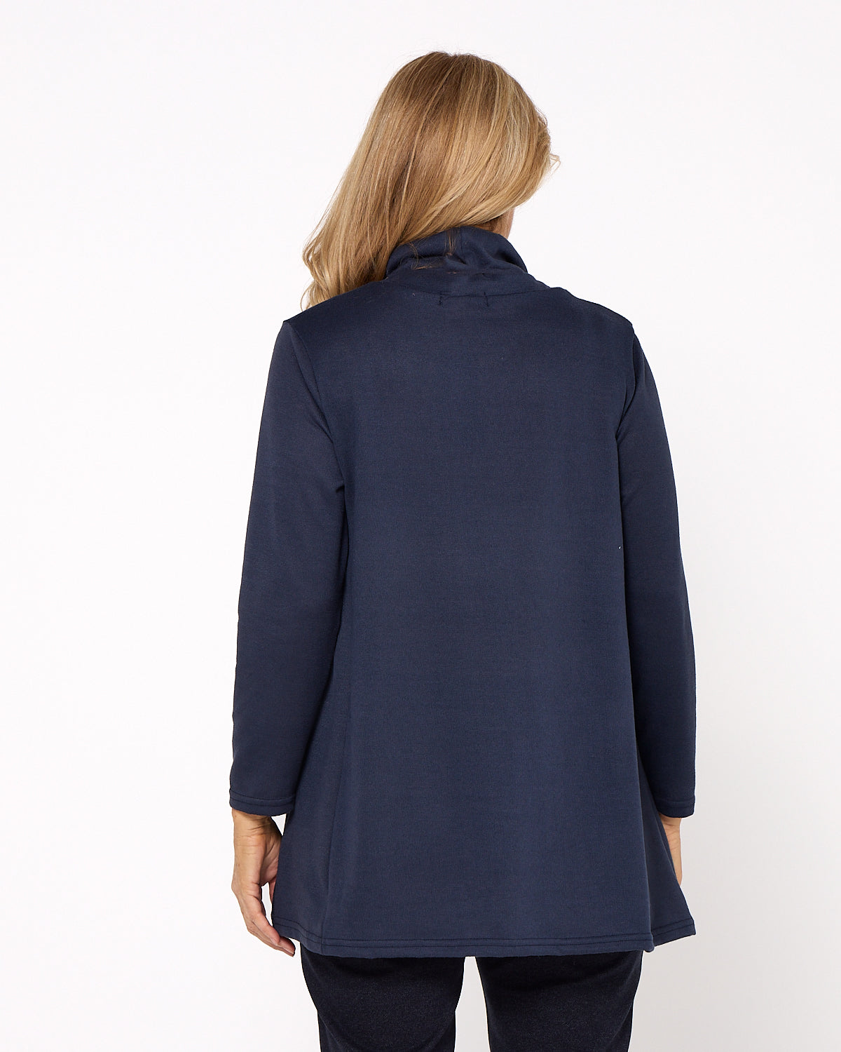 Lina Cowl Knit Tunic - Navy