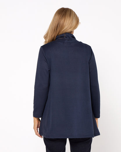 Lina Cowl Knit Tunic - Navy