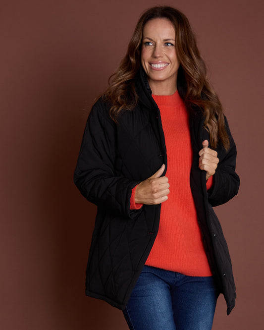 Linden Hooded Puffer Jacket - Black