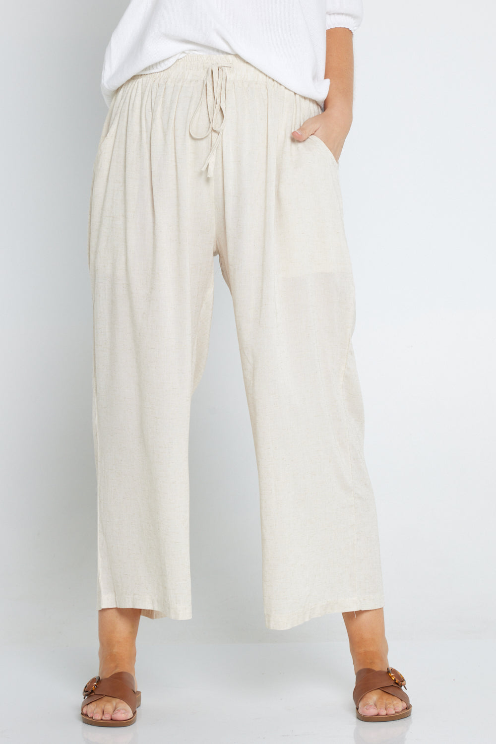 Thalia Linen Pants - Flax