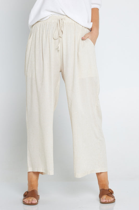 Thalia Linen Pants - Flax