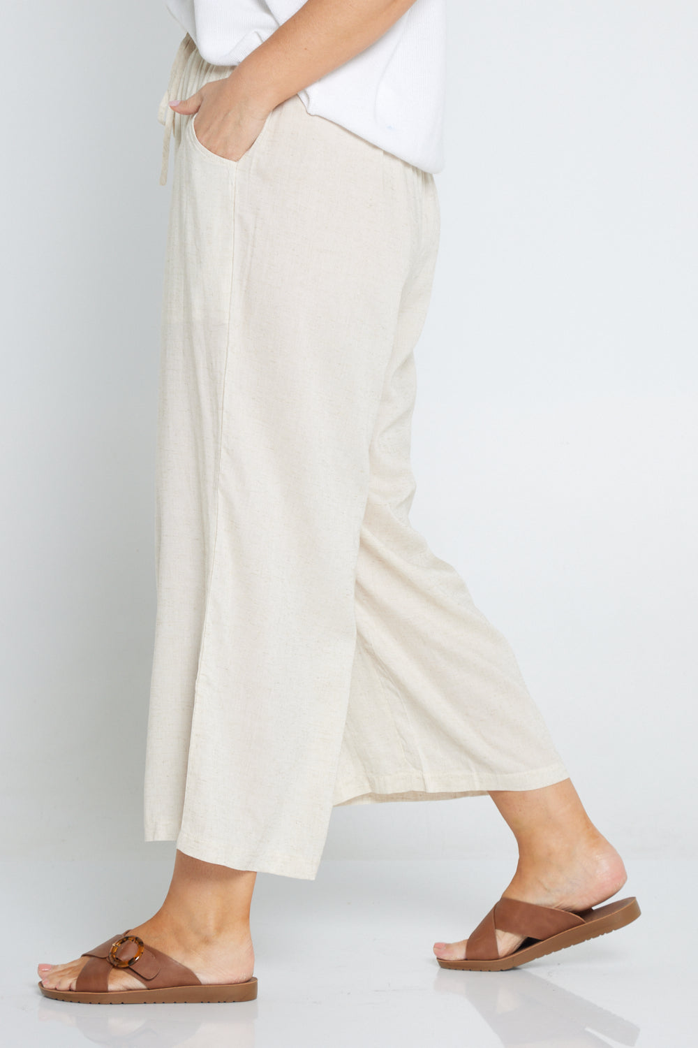 Thalia Linen Pants - Flax