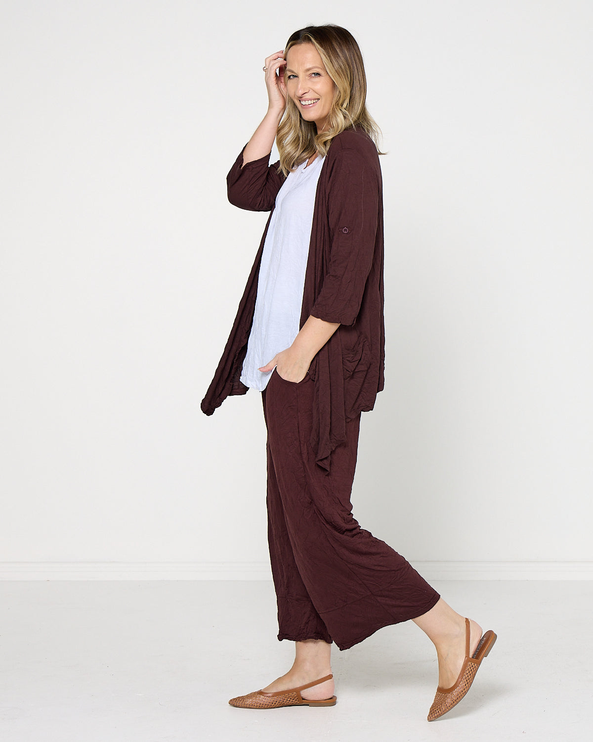 Teegan Crush Cardigan - Chocolate