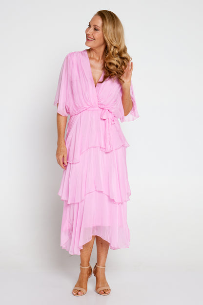 Loira Silk Dress - Candy Pink